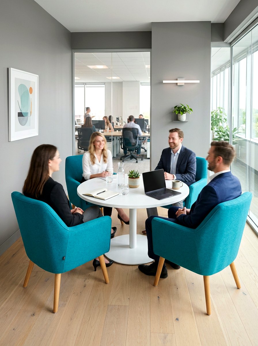 Pop Of Color Accent Chair Meeting - 30 office meeting corner ideas