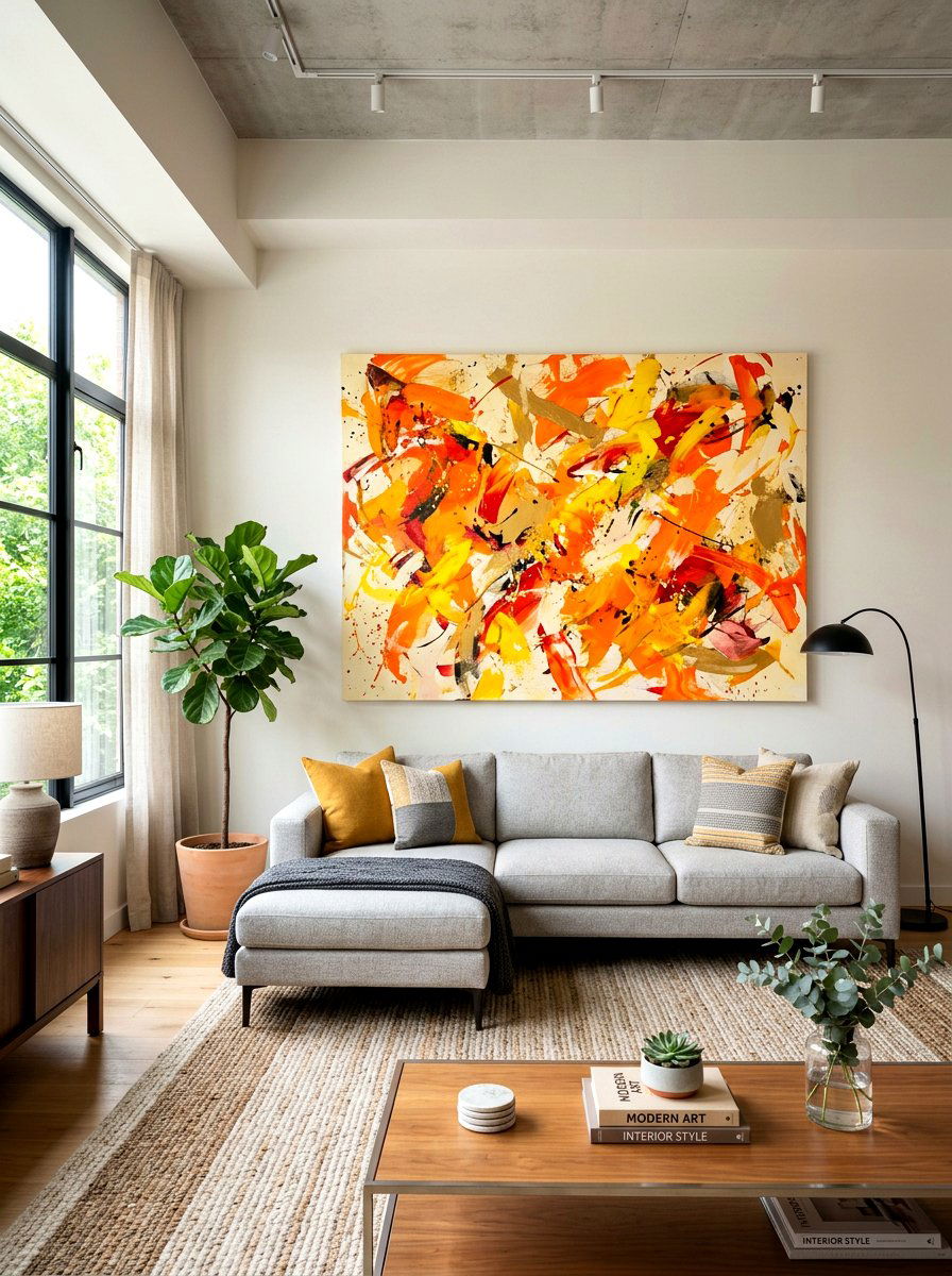 Pop Of Color Art - 30 behind sofa decor ideas