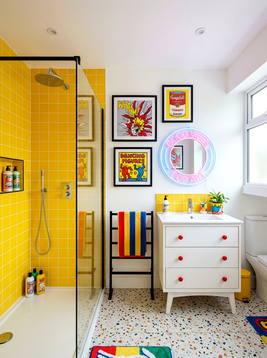 Pop art bathroom - 30 retro bathroom ideas