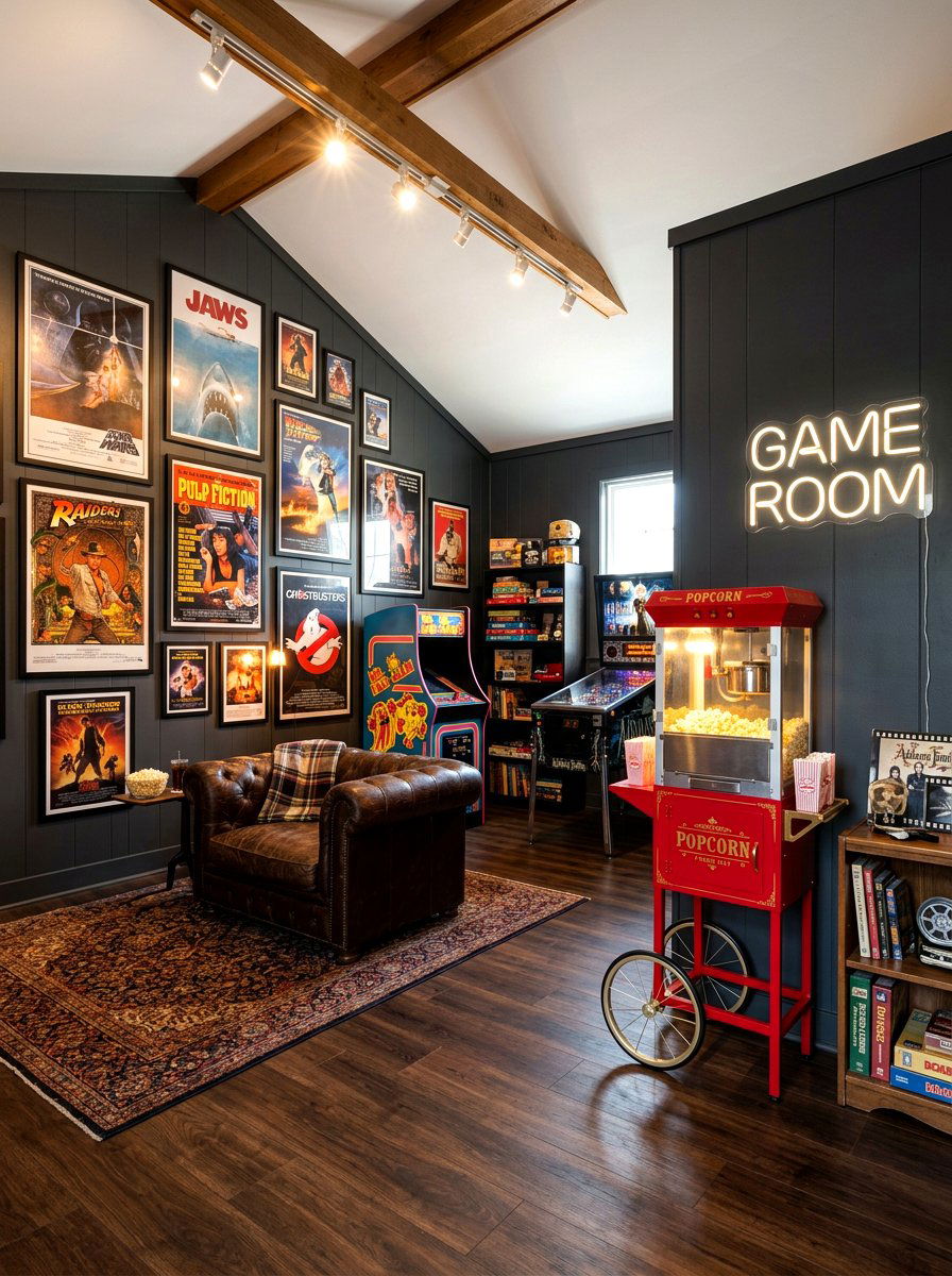 Popcorn machine game room - 30 circuscore home decor ideas