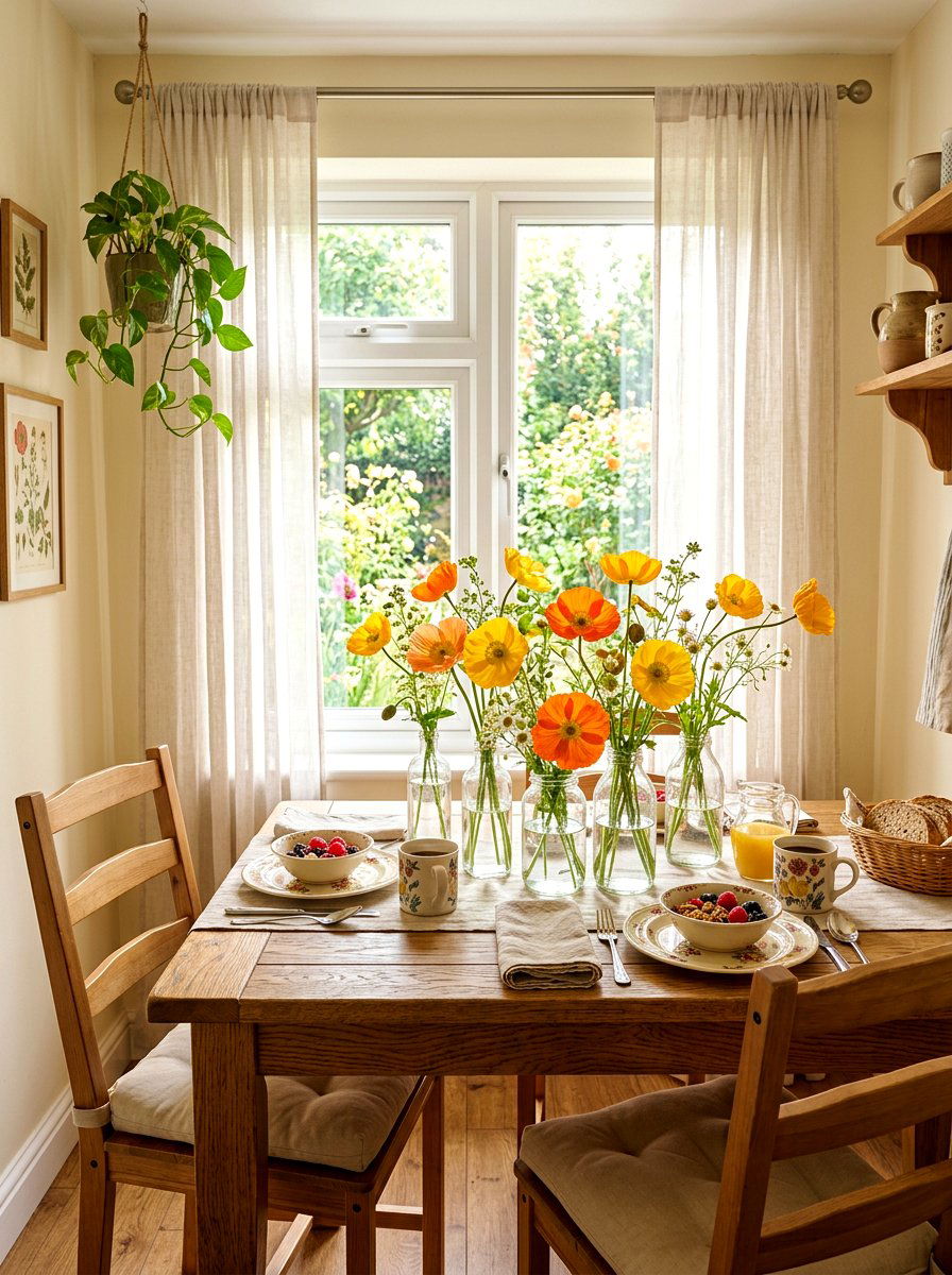 Poppy Table Decor - 30 floral centerpiece ideas