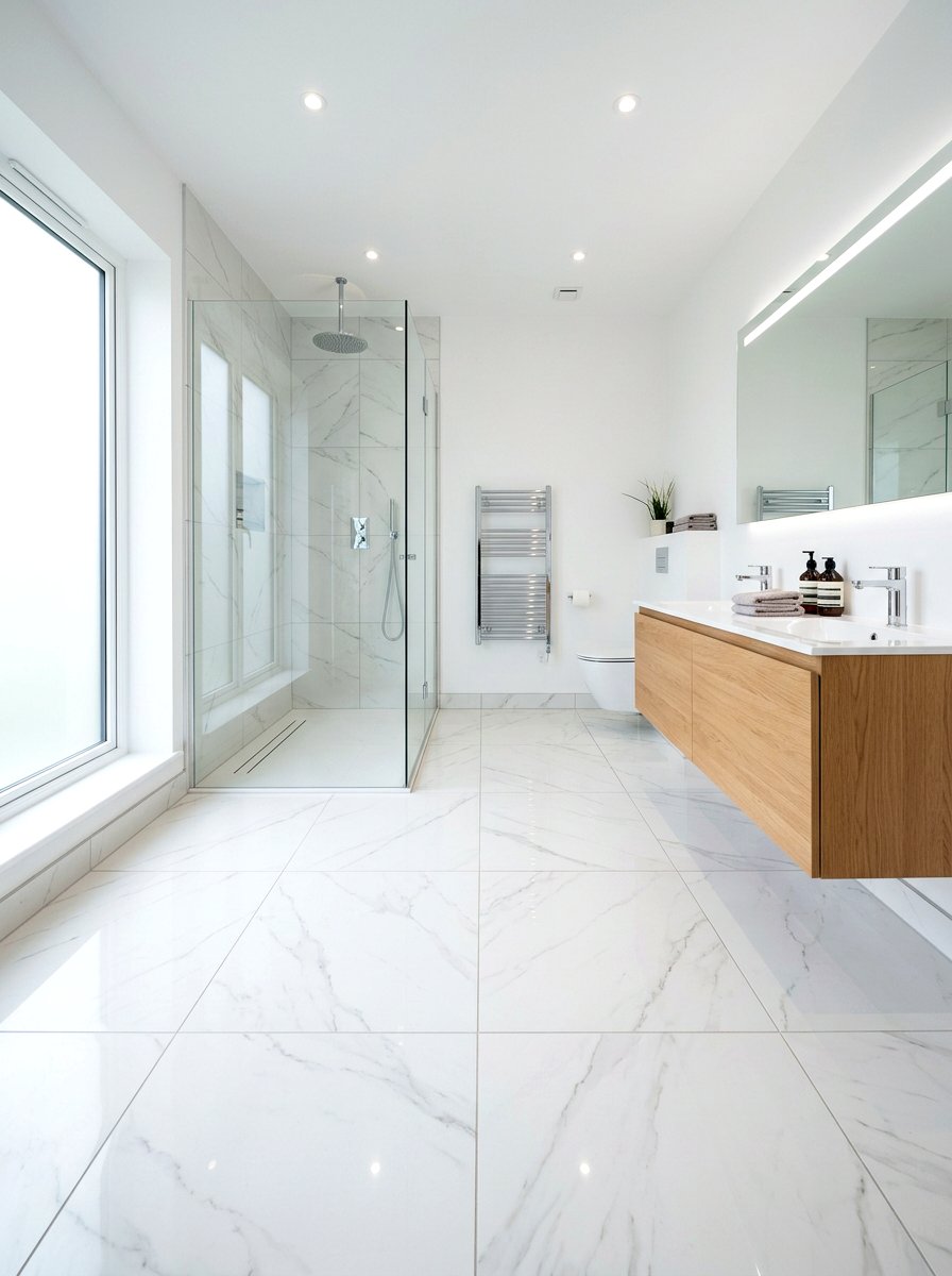 Porcelain Floor Tile - 30 nontoxic bathroom ideas