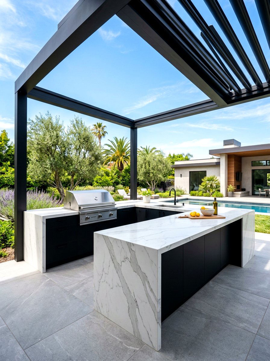 Porcelain Outdoor Slab - 30 outdoor countertop ideas
