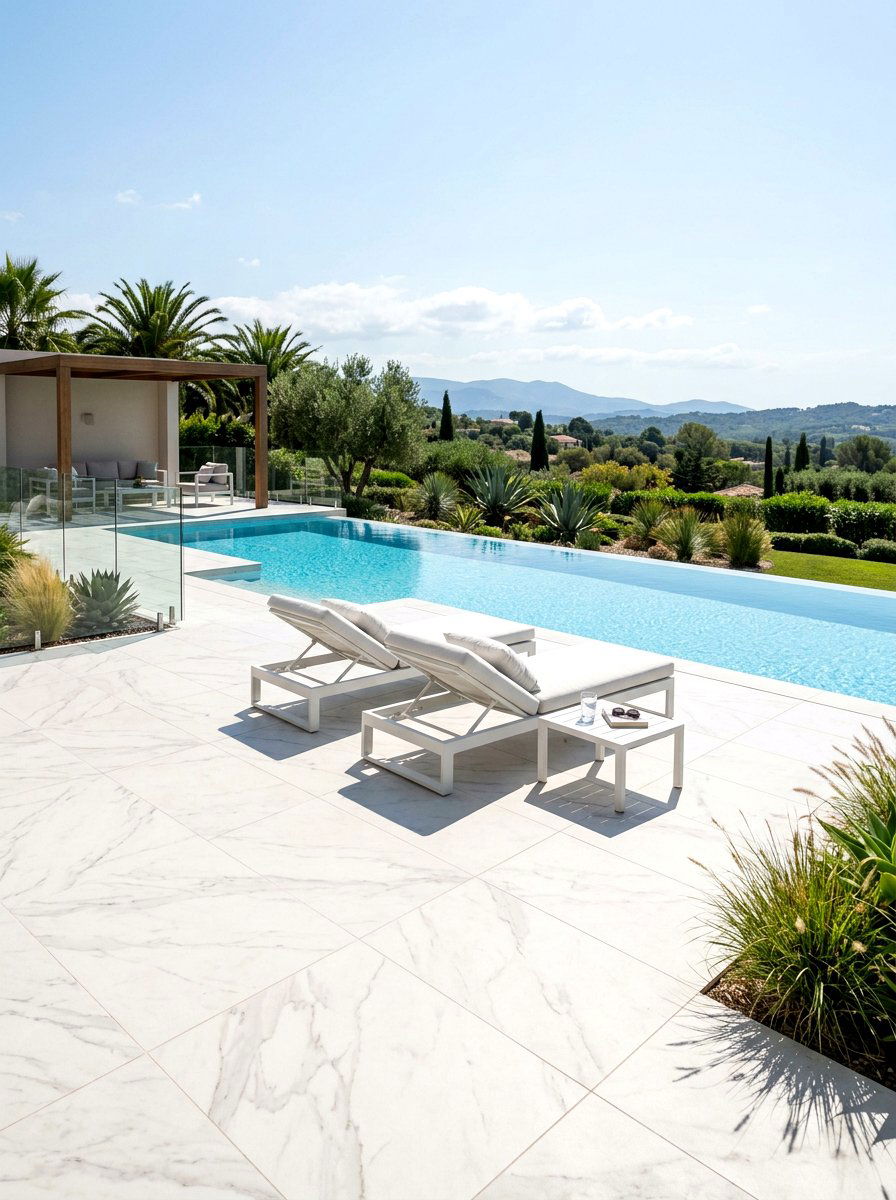 Porcelain Outdoor Tile - 30 no grass backyard ideas