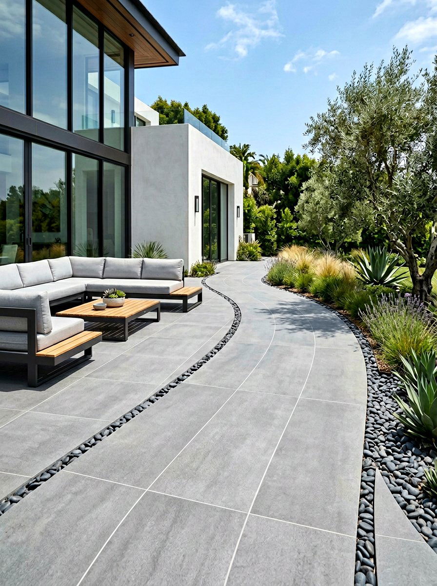 Porcelain Outdoor Tile Curve - 30 curved walkway ideas