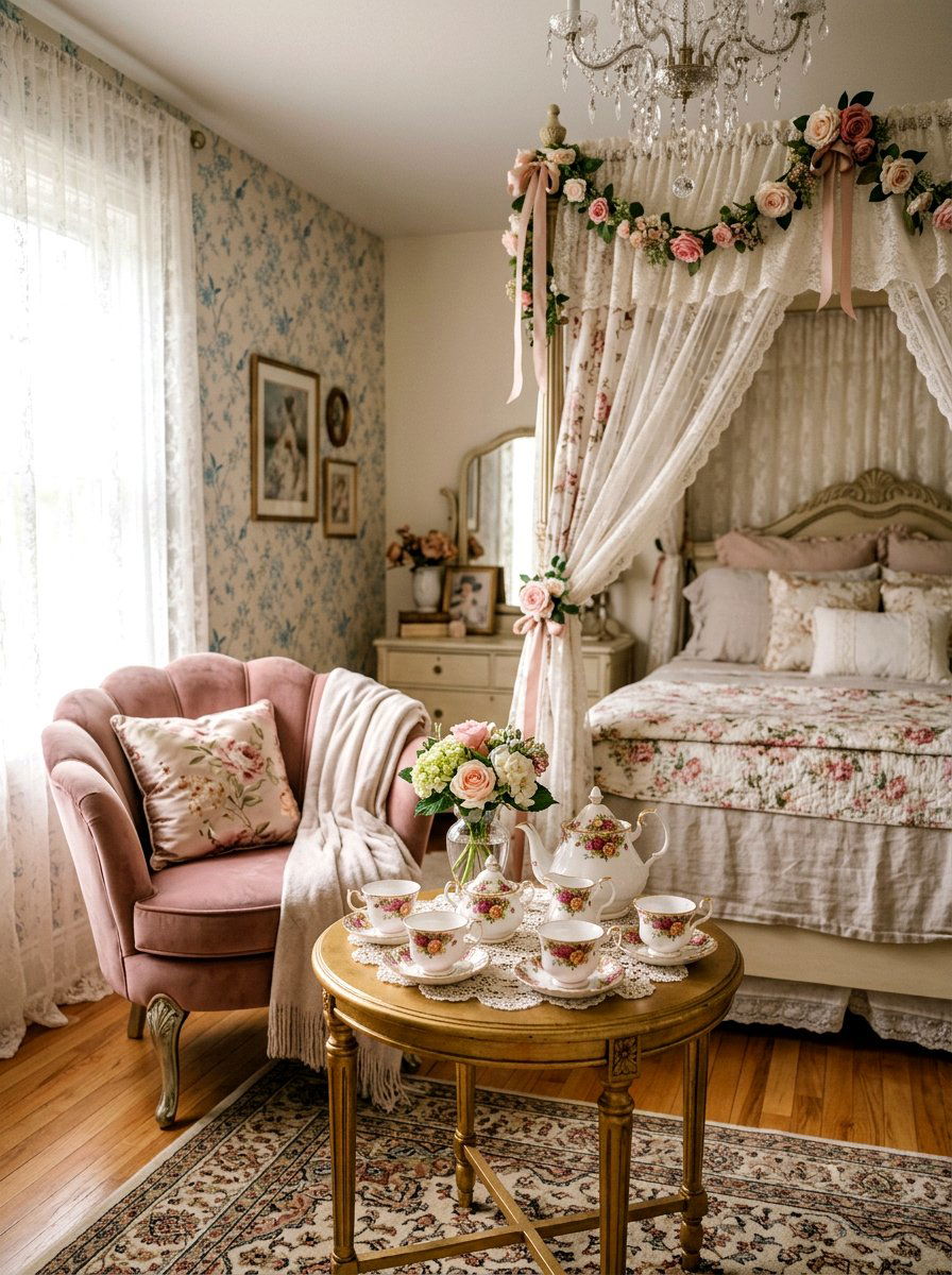 Porcelain Tea Set - 30 coquette room decor ideas