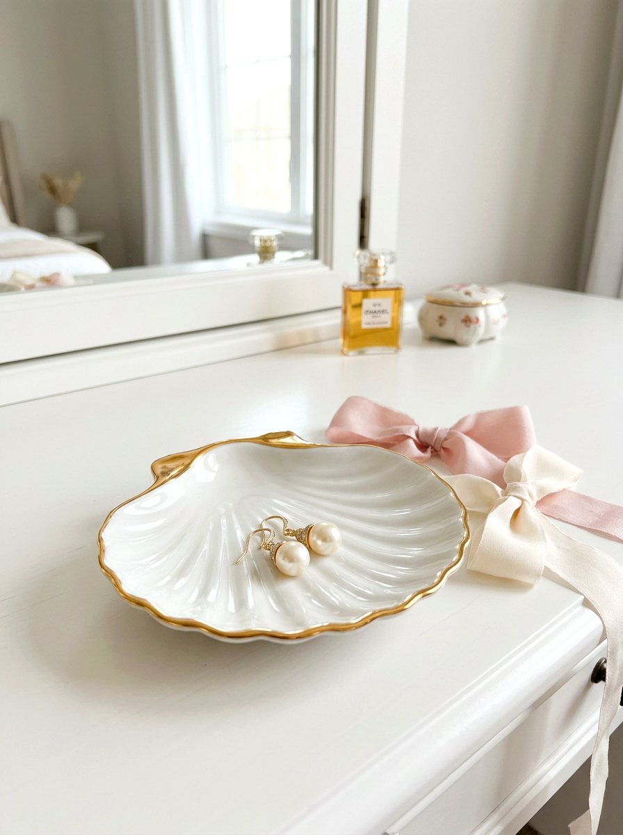 Porcelain jewelry dish - 30 coquette vanity ideas