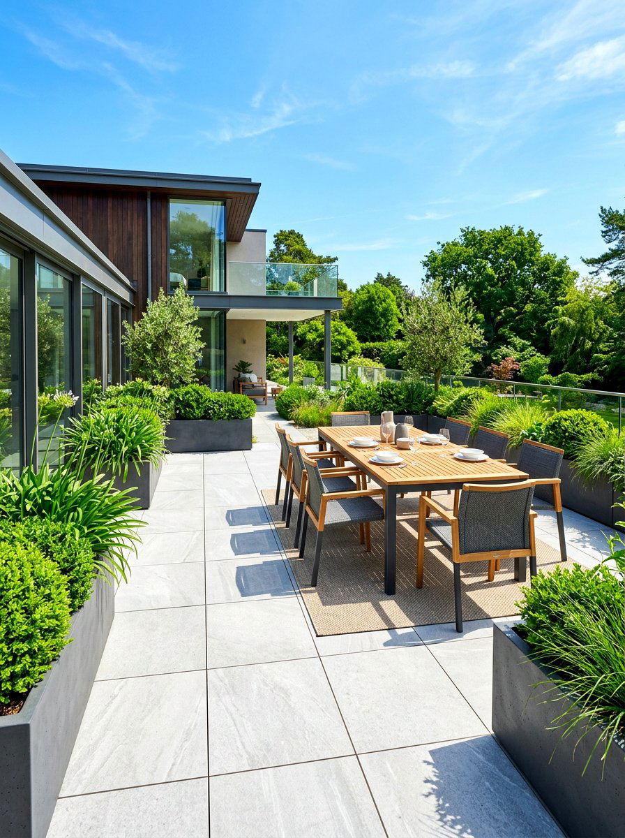 Porcelain patio pavers - 30 luxury landscaping ideas