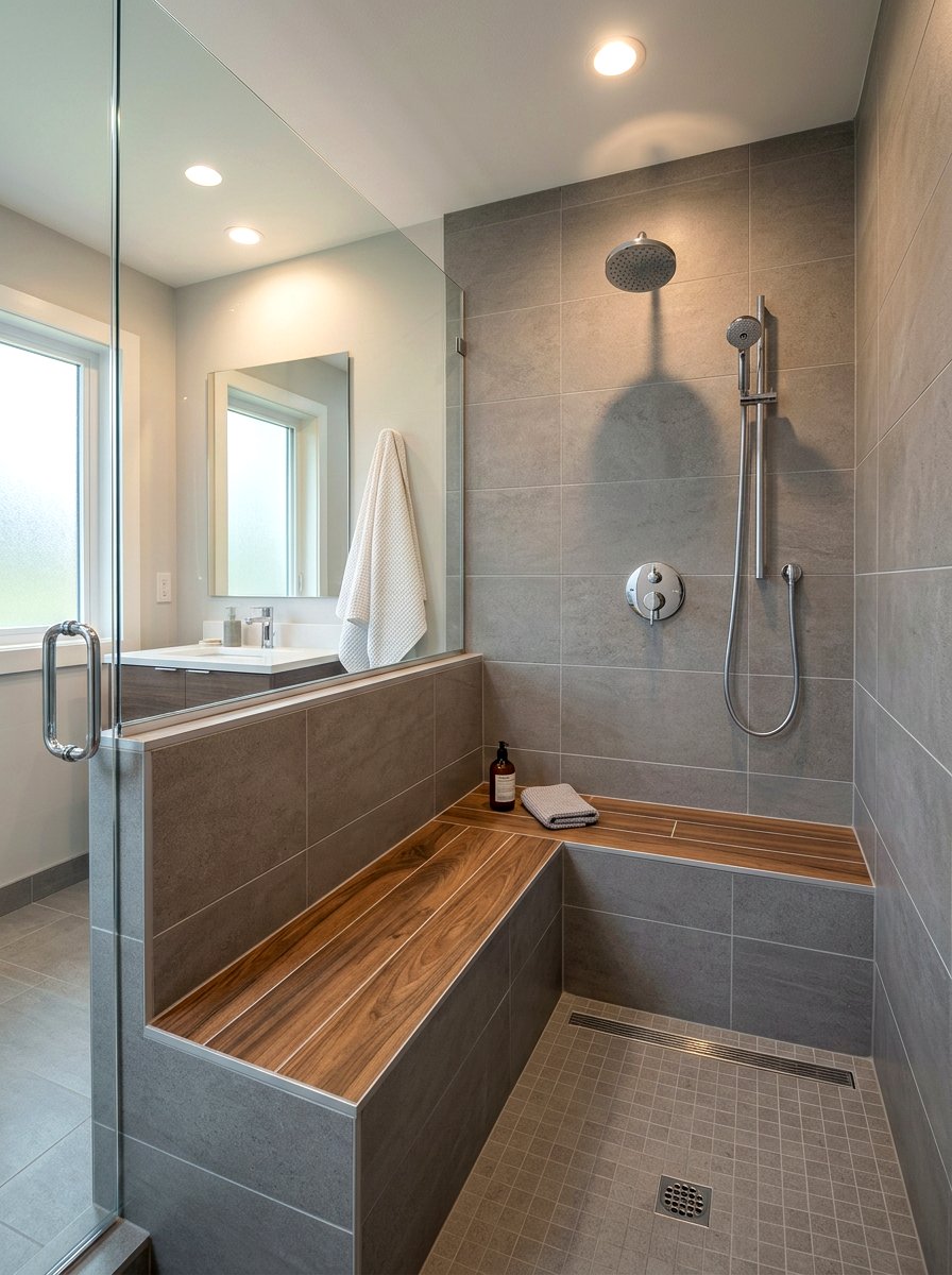 Porcelain tile shower bench - 30 shower bench ideas