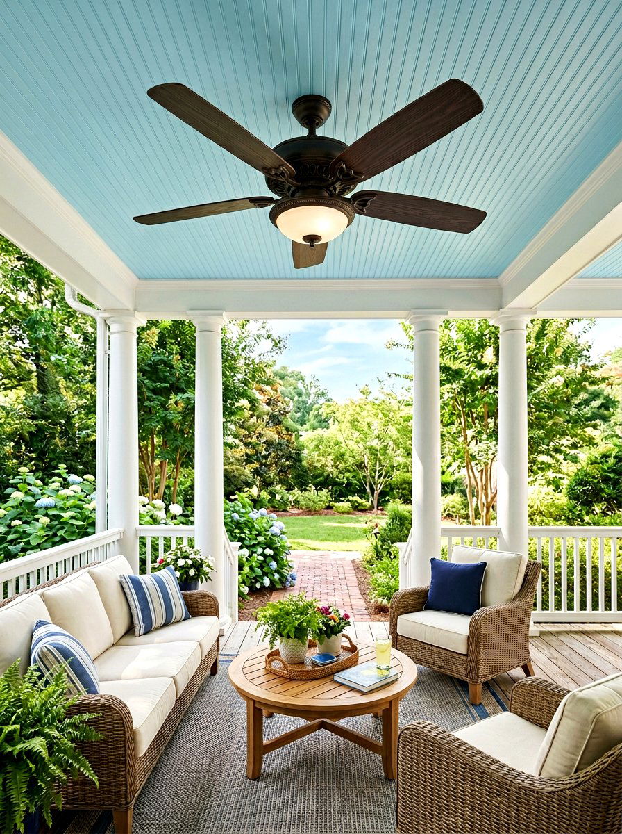 Porch Ceiling Fan - 30 porch makeover ideas