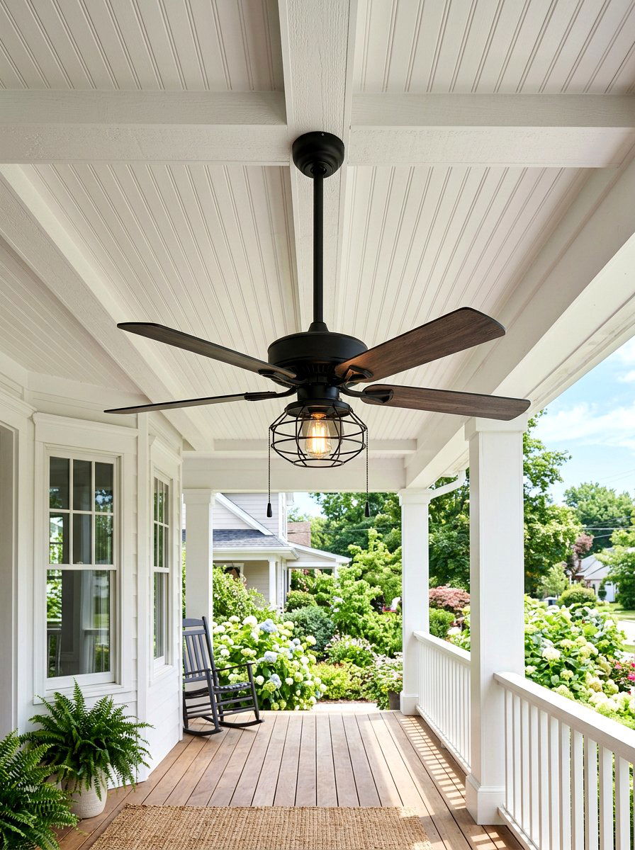 Porch Ceiling Fan - 30 farmhouse front yard ideas