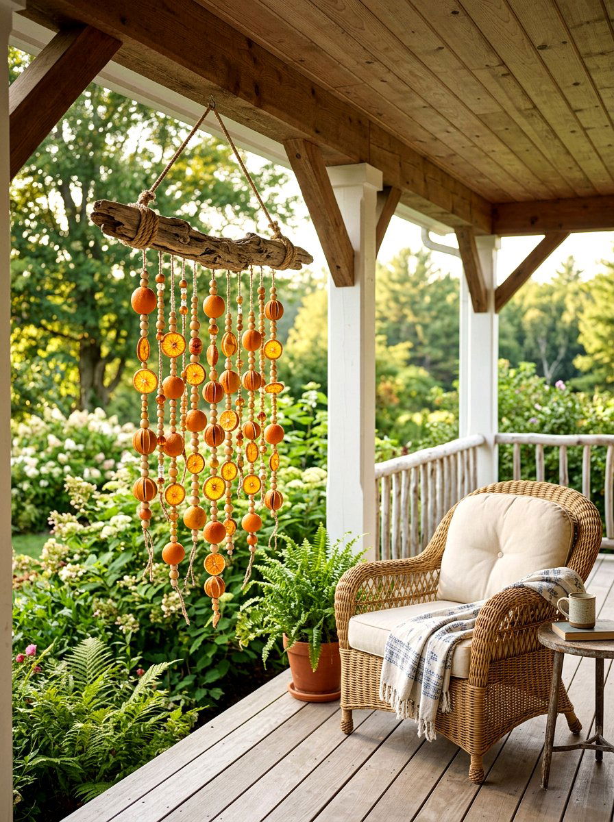 Porch Citrus Hanging - 30 dried orange decor ideas