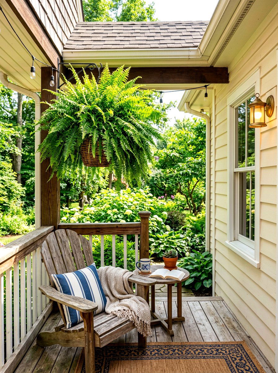 Porch Corner Hanging Fern - 30 hanging fern porch ideas