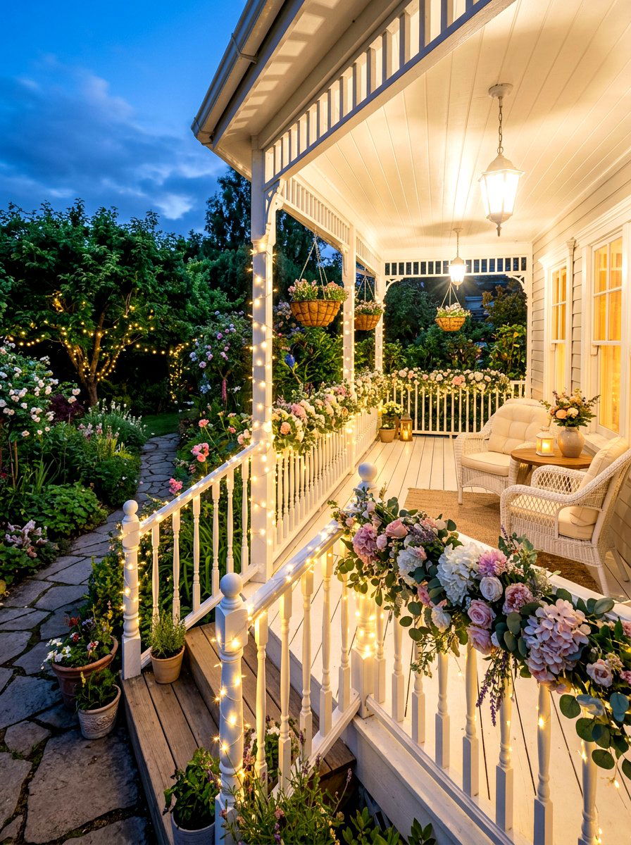 Porch Fairy Light - 30 porch lighting ideas
