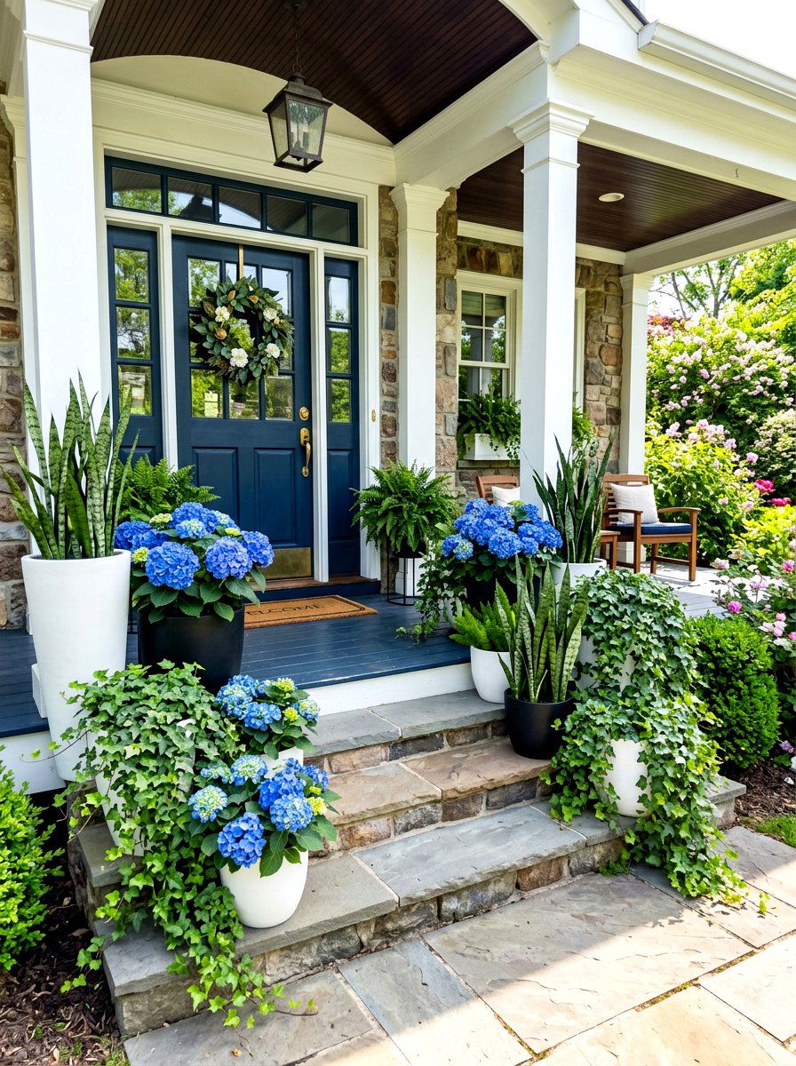 Porch Plant Arrangement - 30 July porch ideas aesthetic