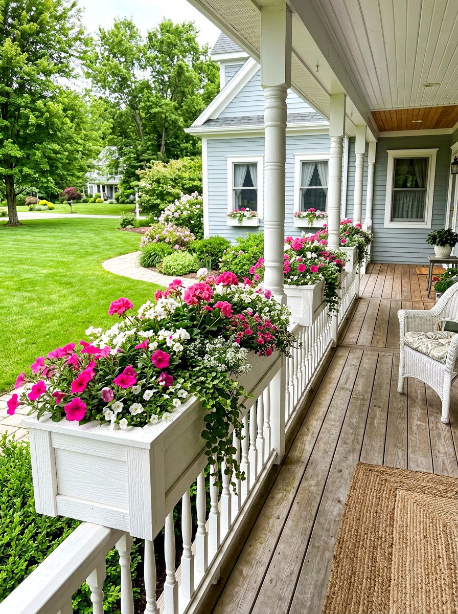 Porch Planter Box - 30 porch makeover ideas