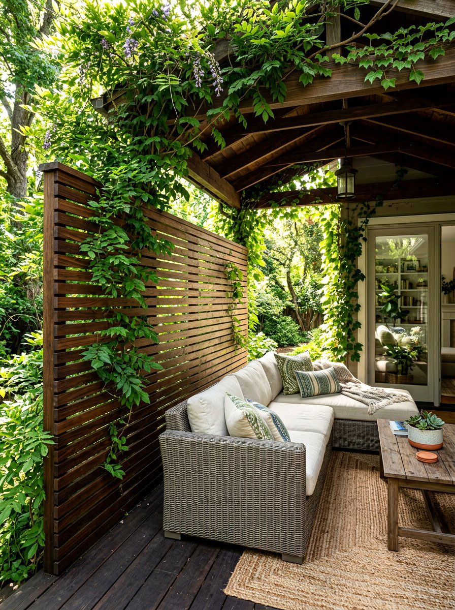Porch Privacy Screen - 30 porch makeover ideas