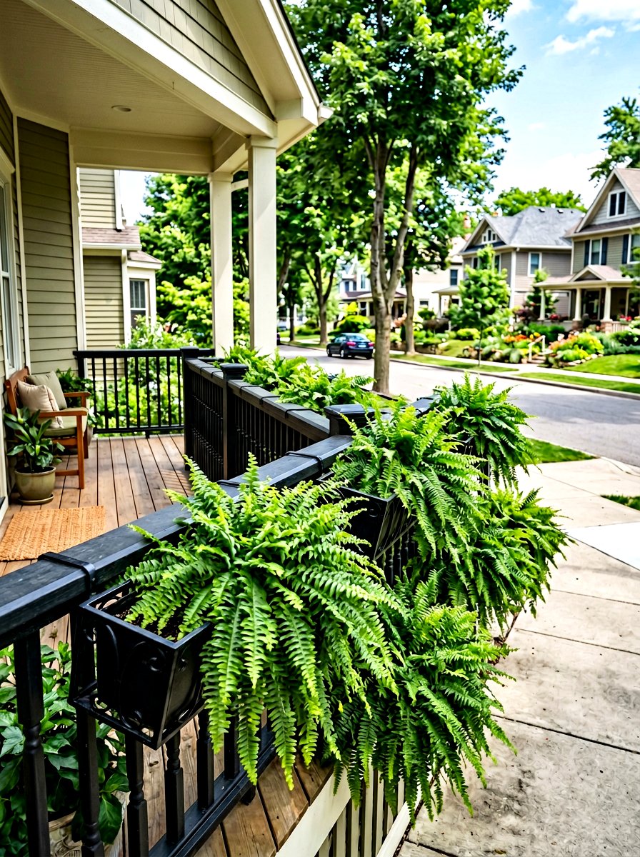 Porch Railing Fern Box - 30 porch ferns ideas