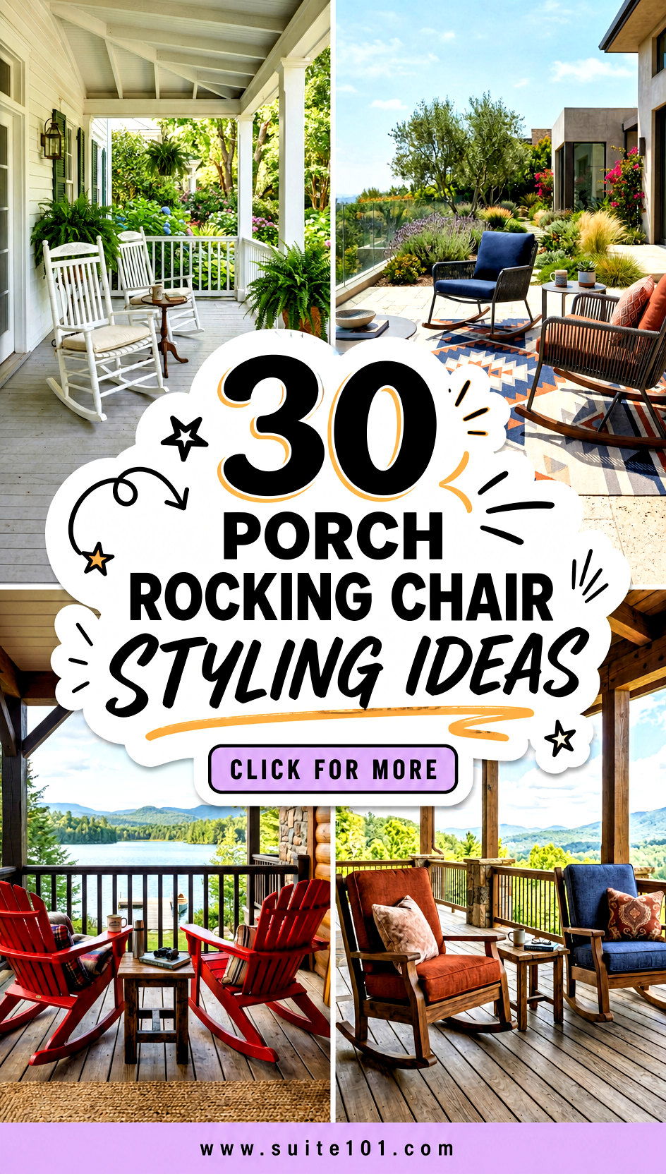 Porch Rocking Chair Styling Ideas 30 Chic Setups for Relaxing - Porch Rocking Chair Styling Ideas: 30 Chic Setups for Relaxing