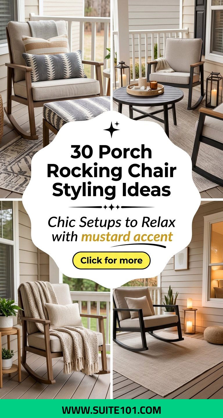 Porch Rocking Chair Styling Ideas 30 Chic Setups for Relaxing - Porch Rocking Chair Styling Ideas: 30 Chic Setups for Relaxing
