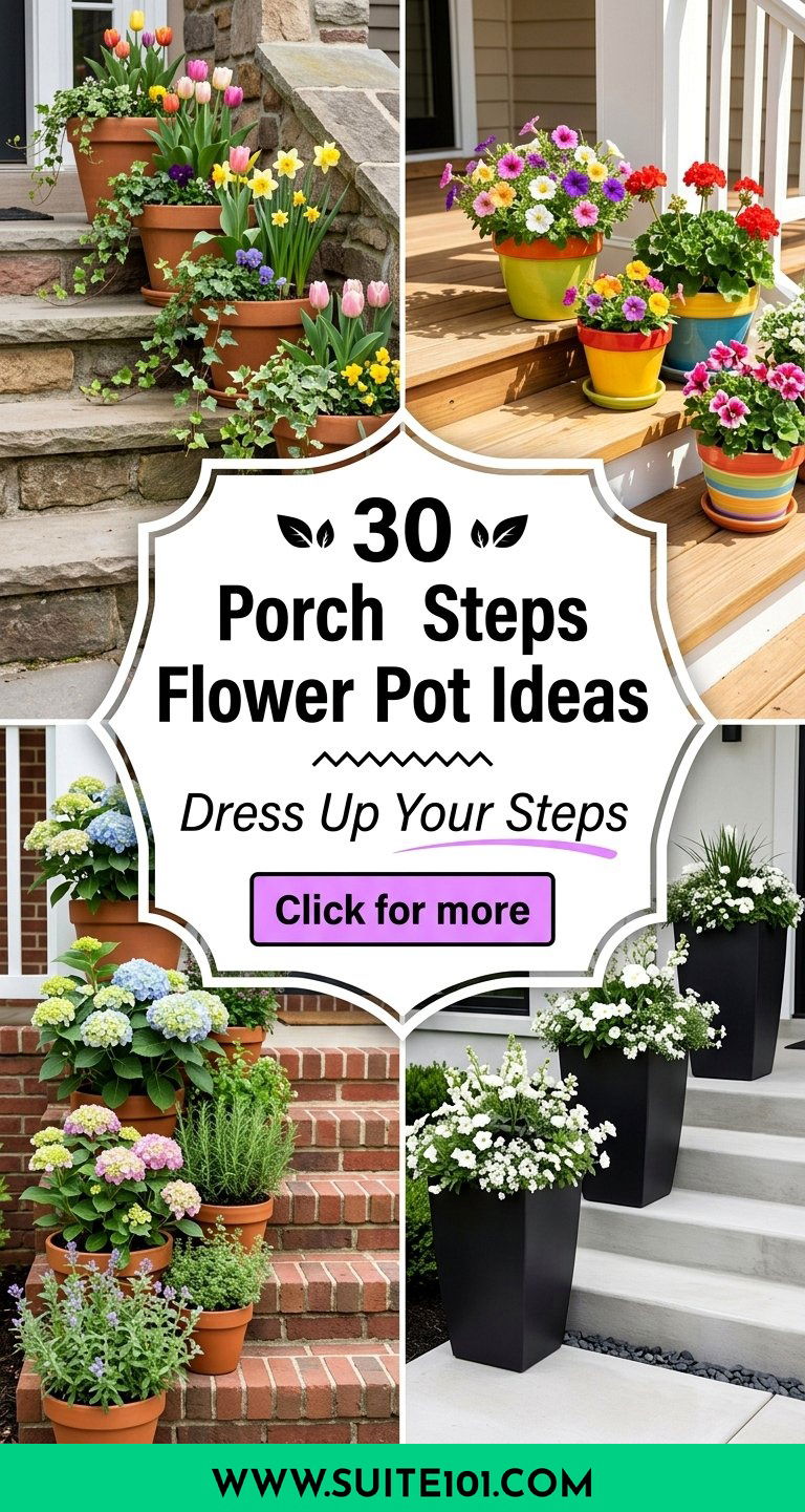 Porch Steps Flower Pot Ideas 30 Colorful Ways to Dress Up Steps - Porch Steps Flower Pot Ideas: 30 Colorful Ways to Dress Up Steps