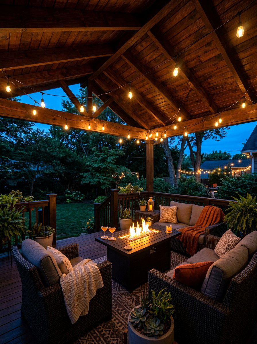 Porch String Lights - 30 porch makeover ideas