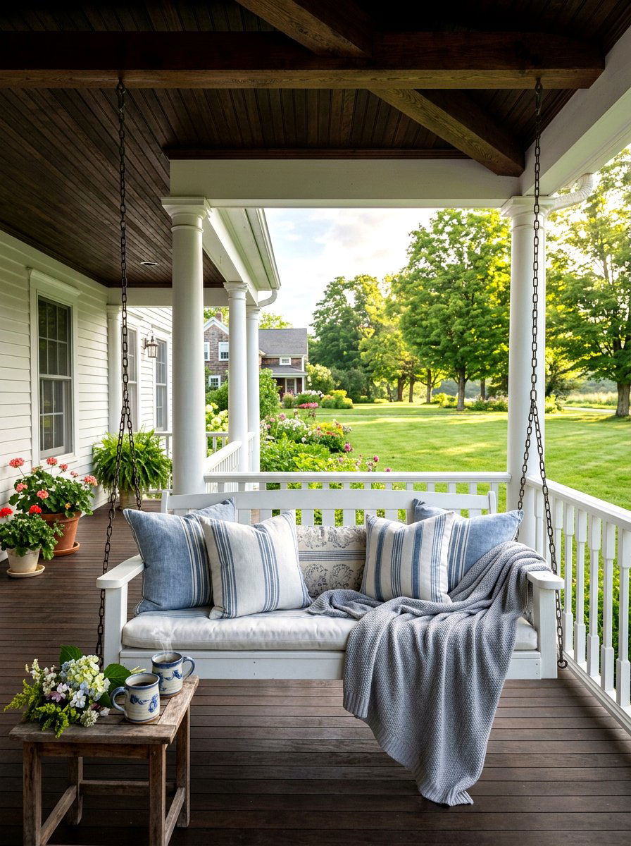 Porch Swing Bench - 30 patio date night ideas
