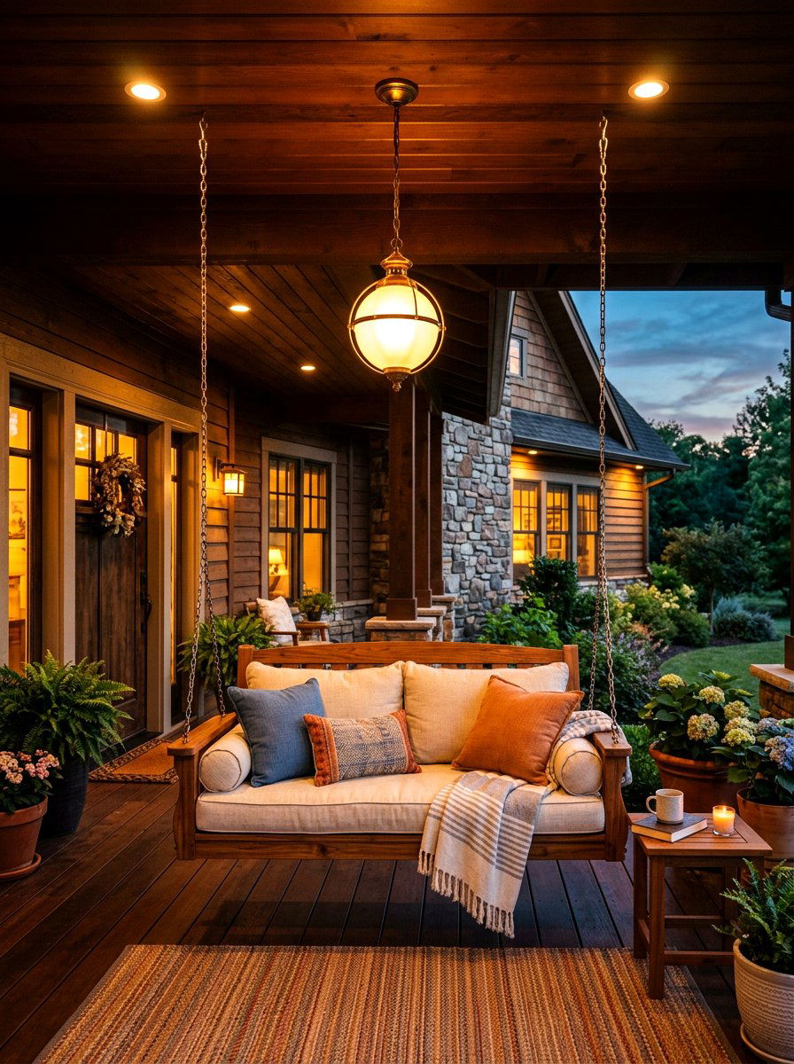 Porch Swing Lighting - 30 outdoor structure lighting ideas