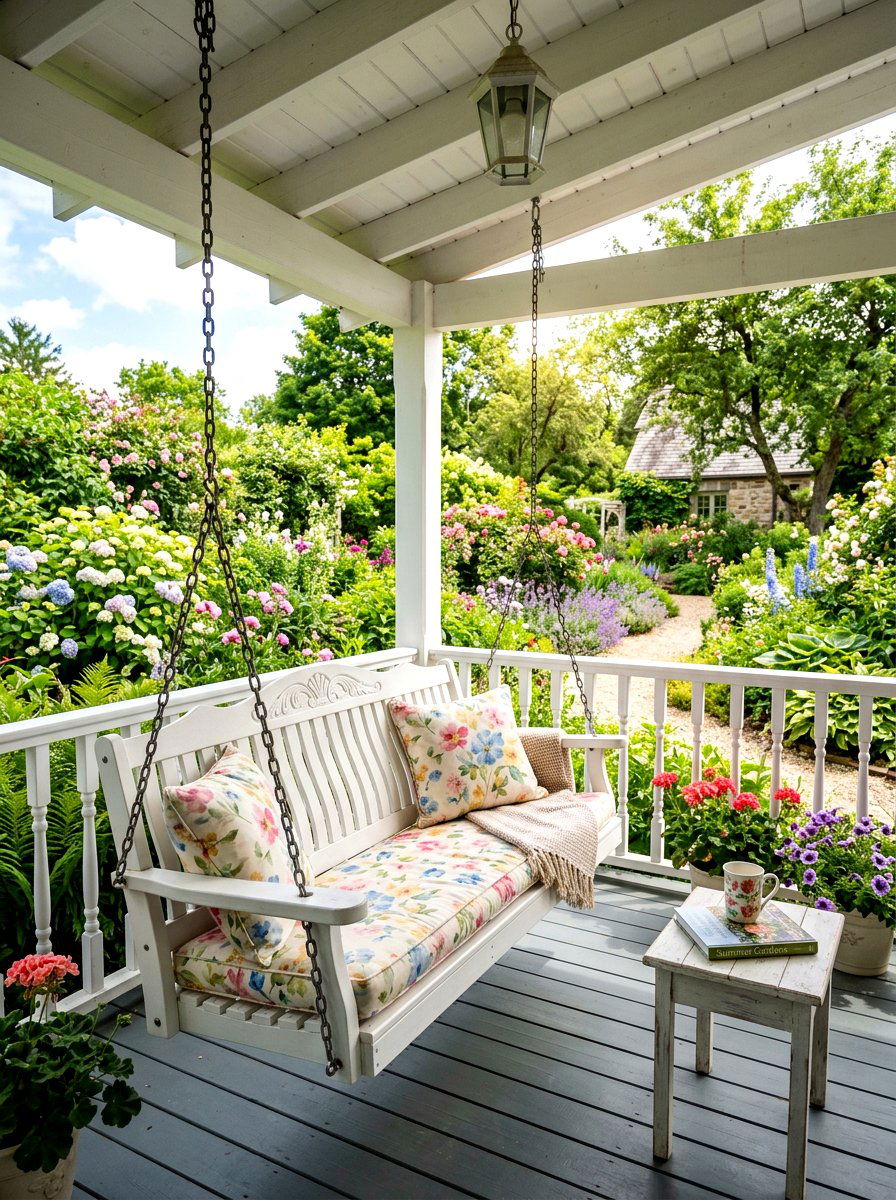 Porch Swing - 30 family cookout backyard ideas