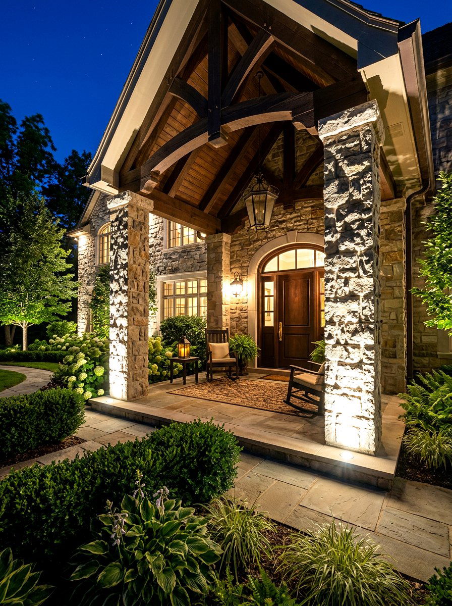 Porch Uplighting - 30 porch lighting ideas