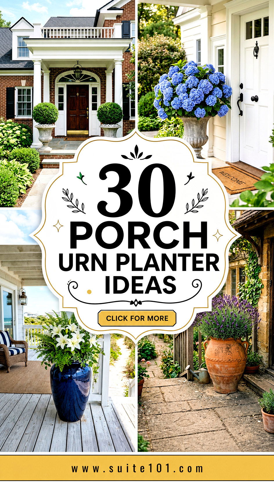 Porch Urn Planter Ideas 30 Elegant Displays for Curb Appeal - Porch Urn Planter Ideas: 30 Elegant Displays for Curb Appeal
