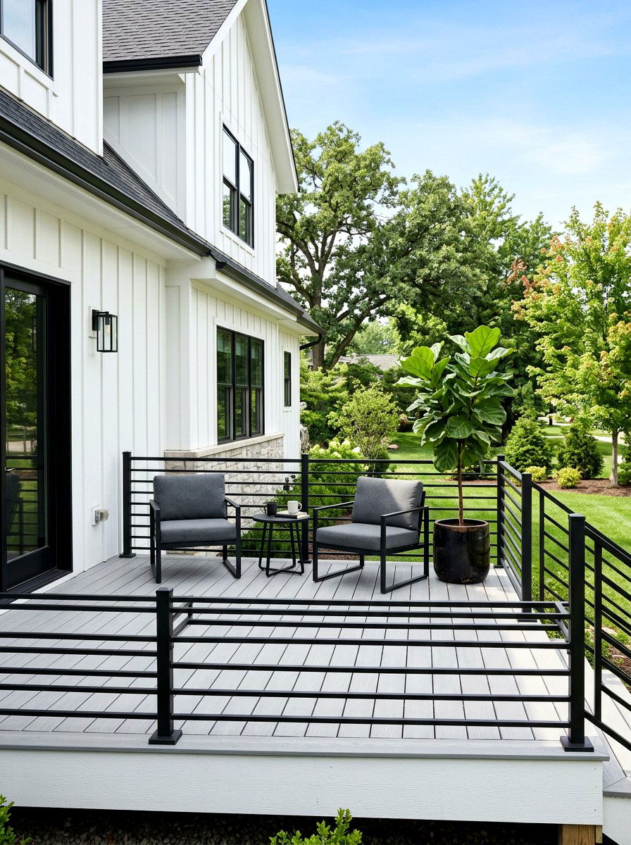 Porch With Black Railing - 30 curb appeal front porch ideas