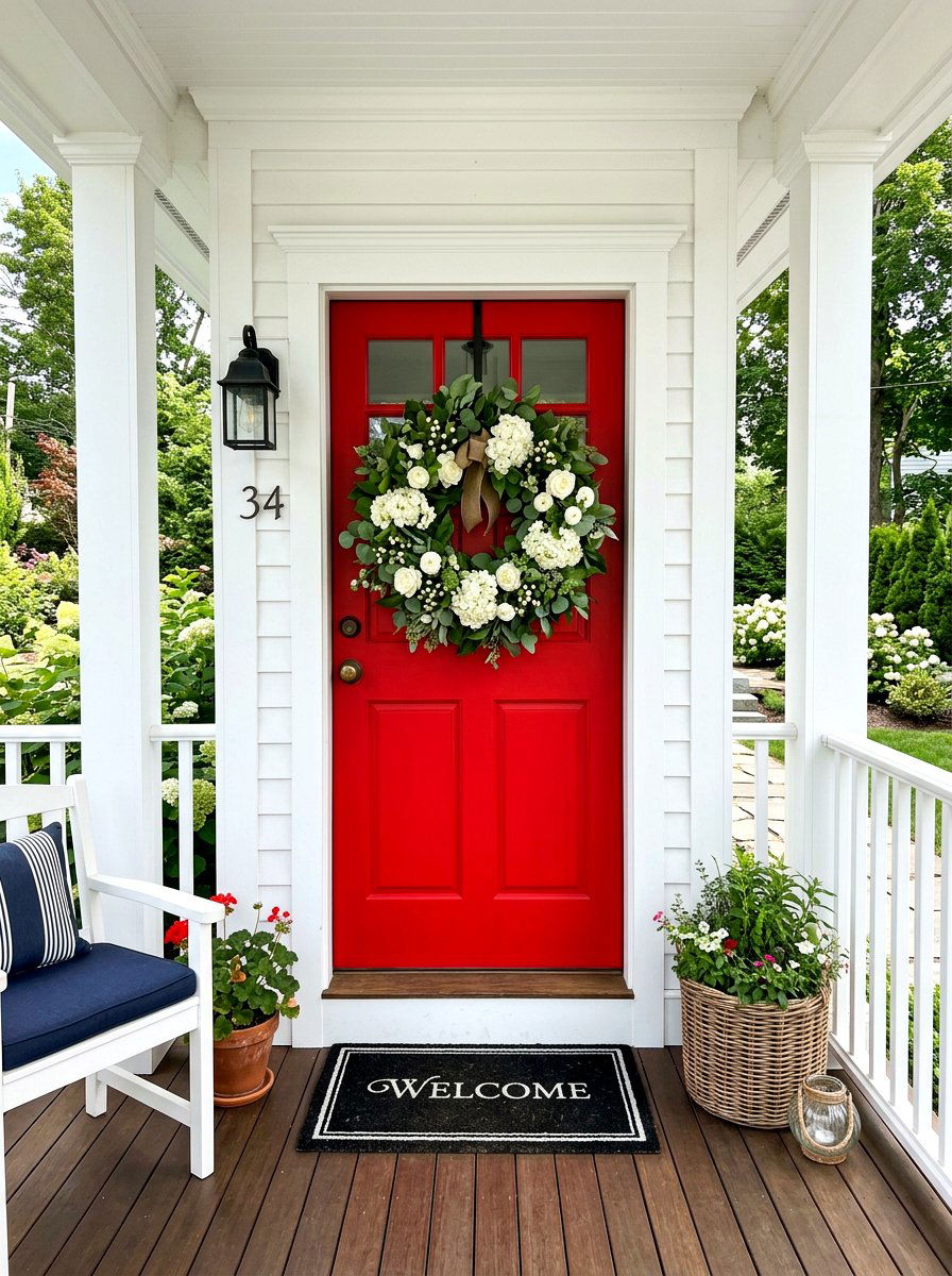 Porch With Front Wreath - 30 curb appeal front porch ideas