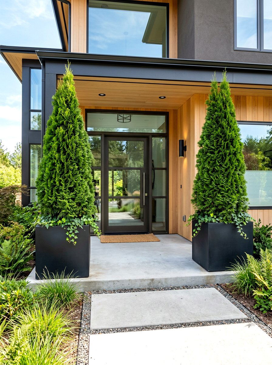 Porch With Large Planters - 30 curb appeal front porch ideas