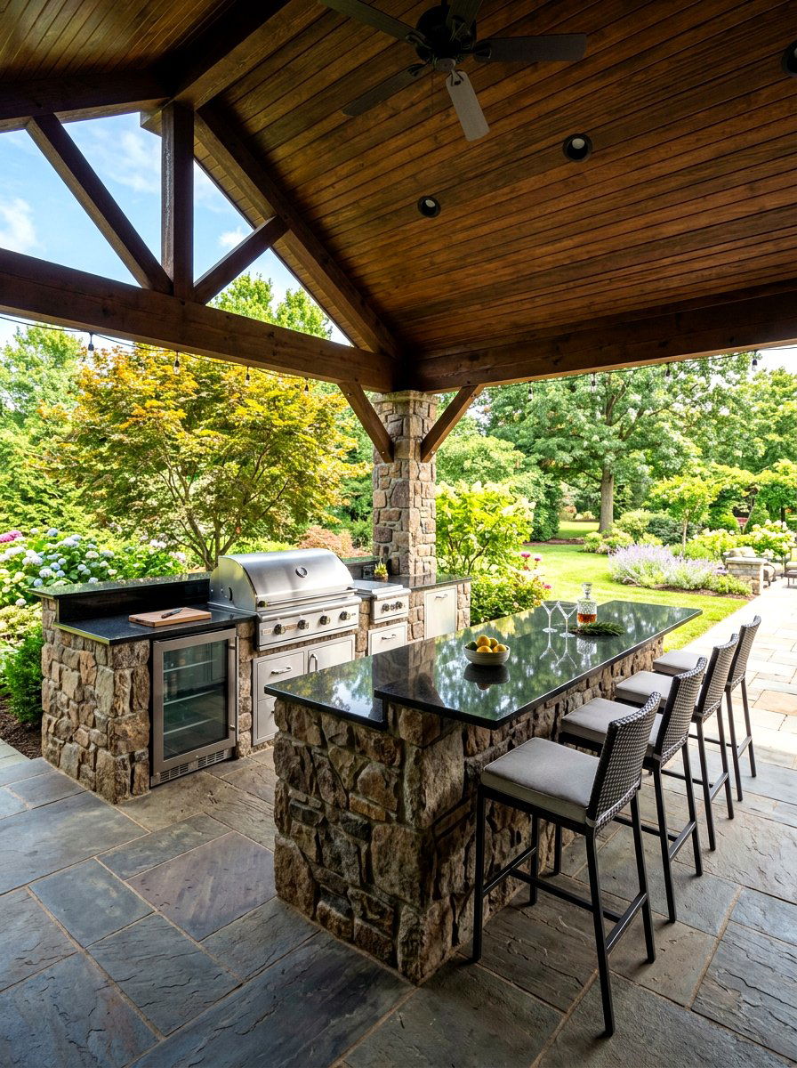 Porch With Outdoor Kitchen - 30 porch extension ideas