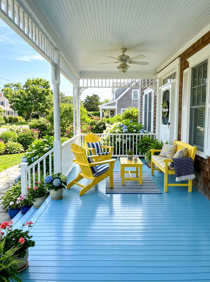 Porch With Painted Flooring - 30 curb appeal front porch ideas