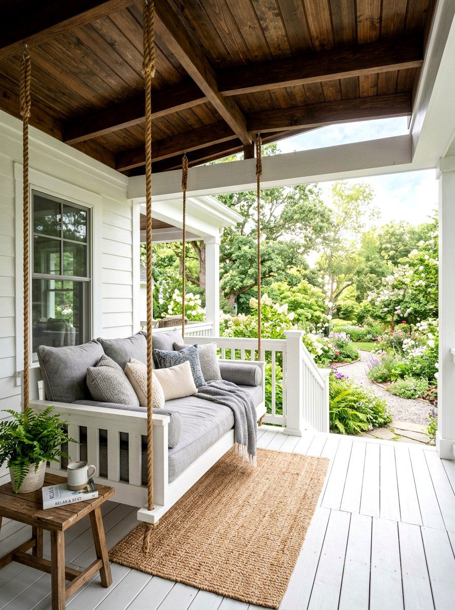 Porch With Swing Area - 30 porch extension ideas