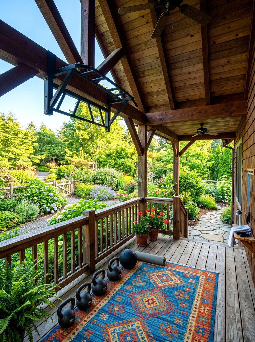 Porch Workout Area - 30 small home gym ideas