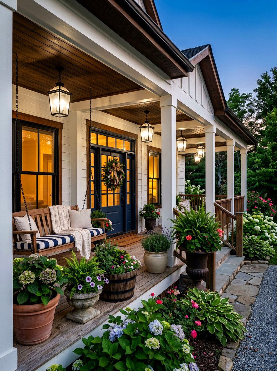 Porch ceiling lights - 30 garden lighting ideas