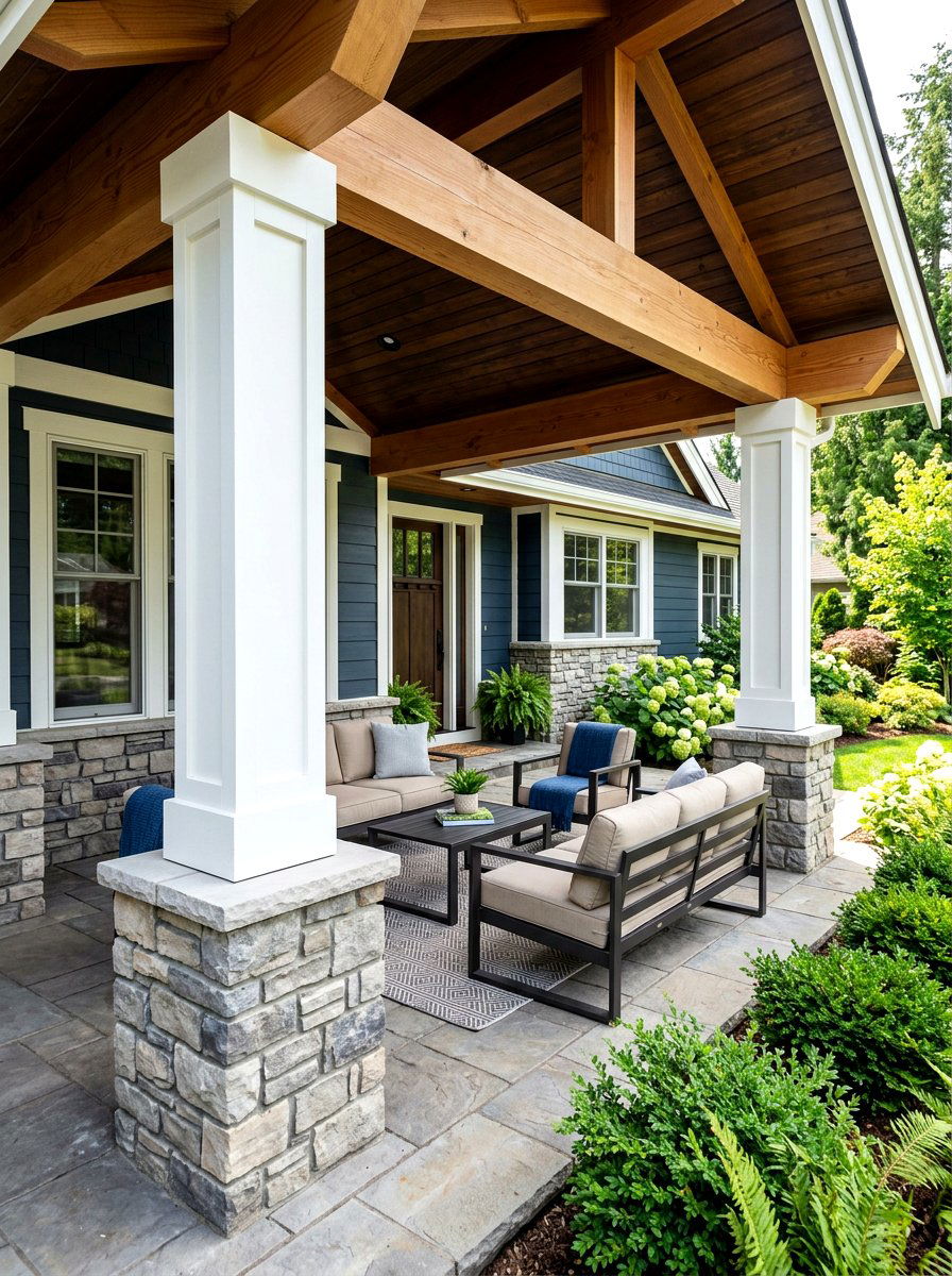 Porch column wraps - 30 simple curb appeal ideas