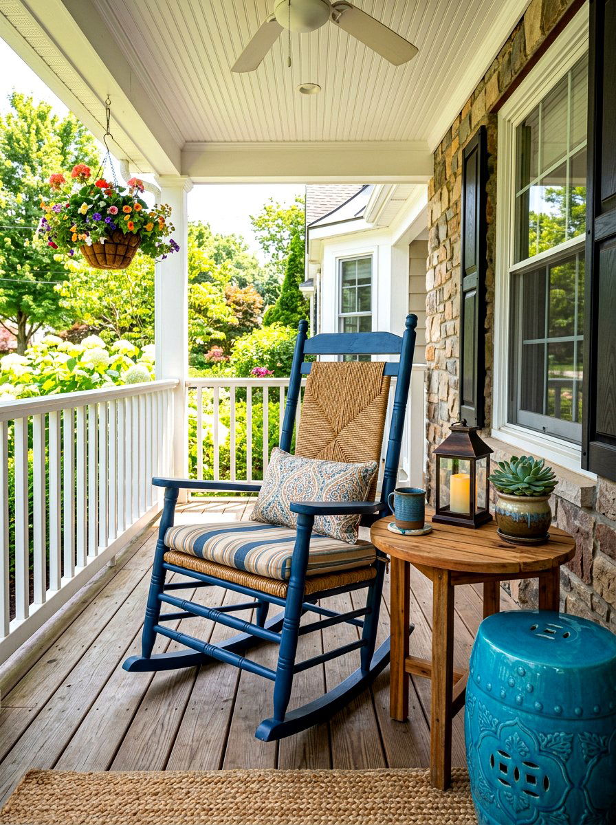 Porch rocker with side table - 30 porch rocking chair styling ideas