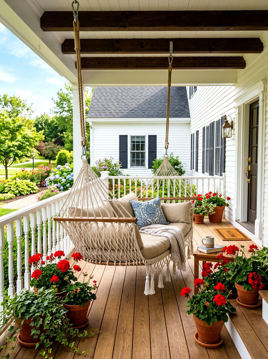 Porch swing hammock - 30 hammock patio ideas