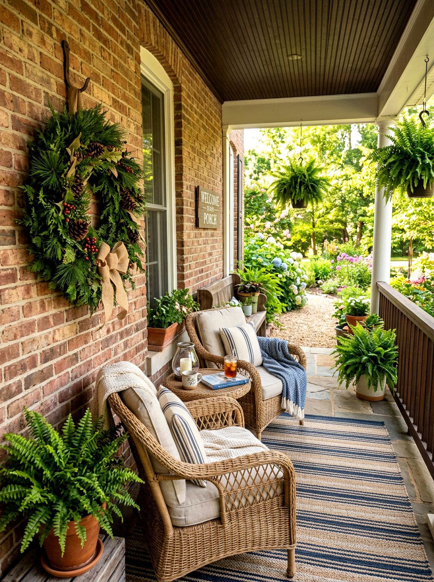 Porch wall wreath - 30 wreath wall display ideas