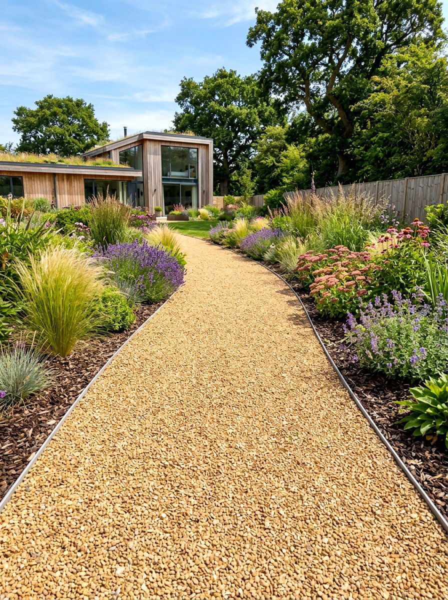 Porous Gravel Walkway - 30 side yard walkway ideas