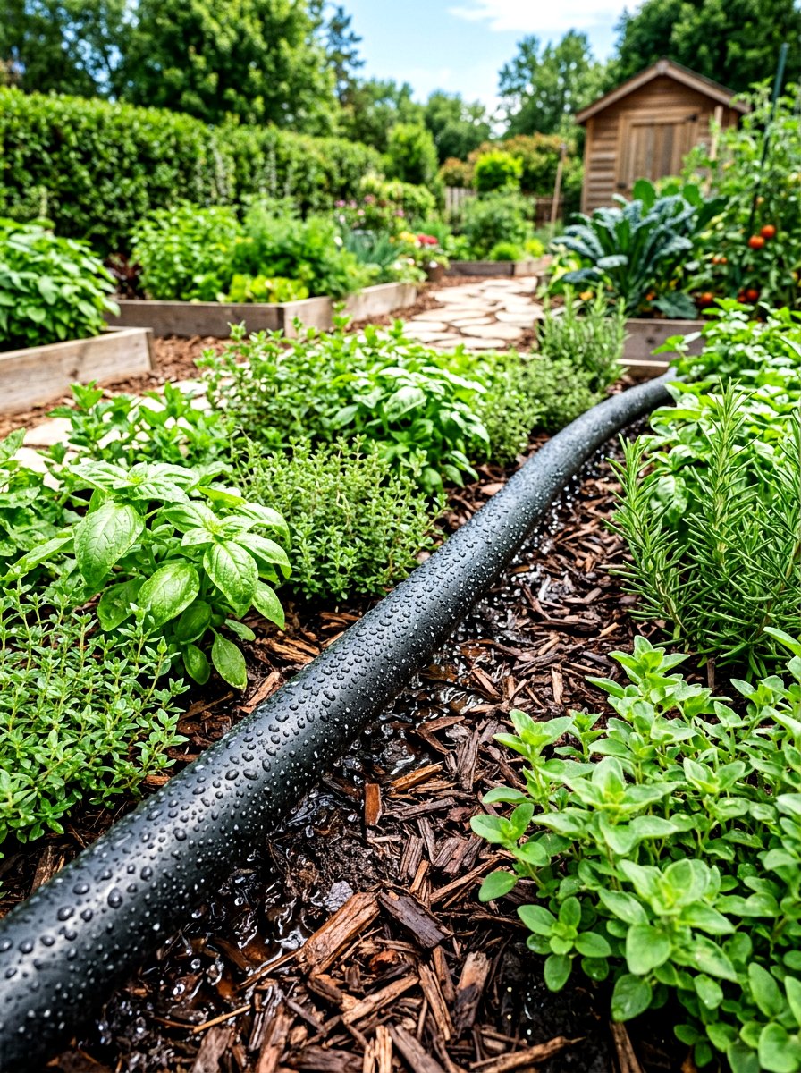Porous Pipe Irrigation - 30 herb garden watering ideas