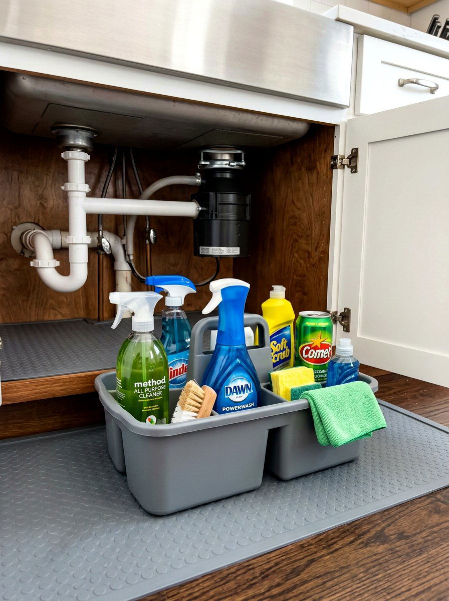 Portable Cleaning Caddy Station - 30 under sink kitchen organization ideas