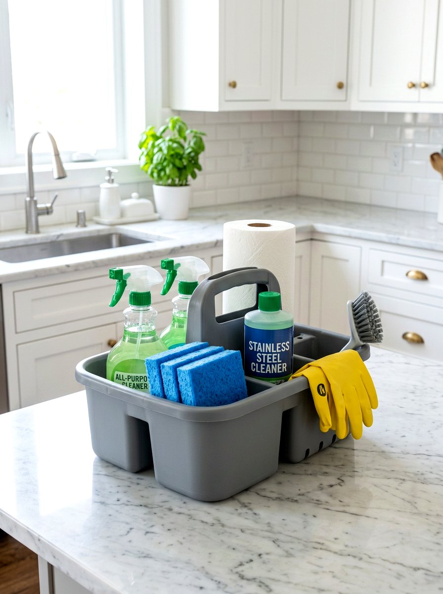 Portable Cleaning Caddy - 30 organizing cleaning supplies ideas