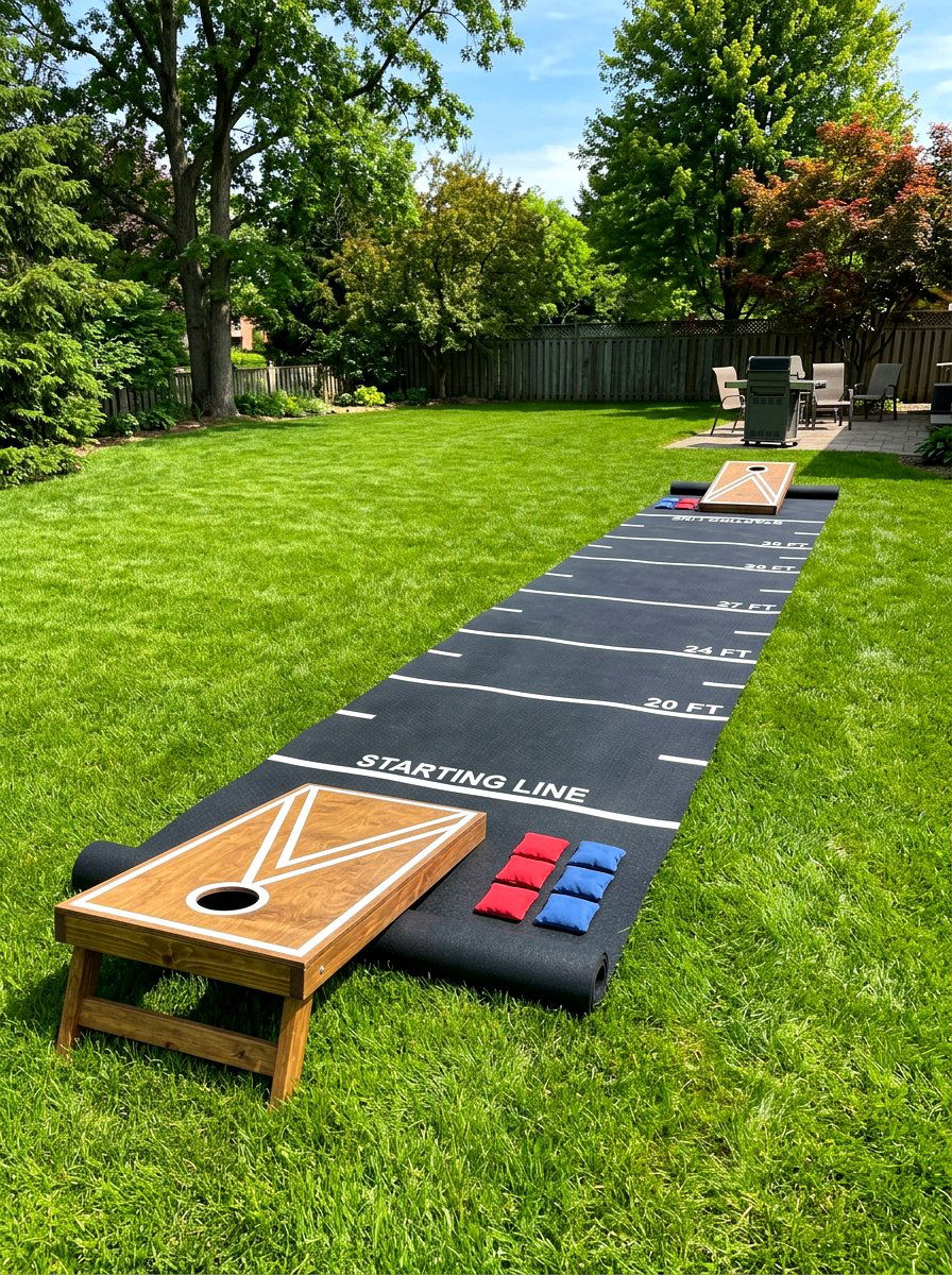 Portable Cornhole Mat - 30 cornhole area ideas