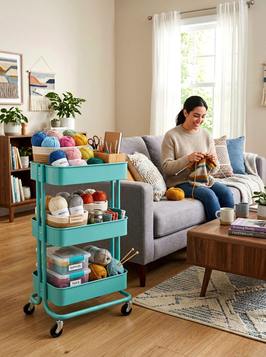 Portable Craft Station - 30 knitting room ideas
