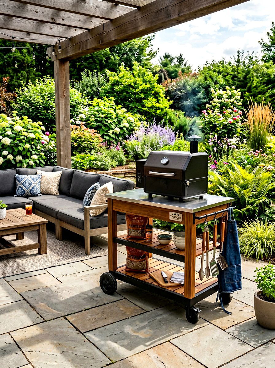Portable Grill Cart - 30 smoker station ideas
